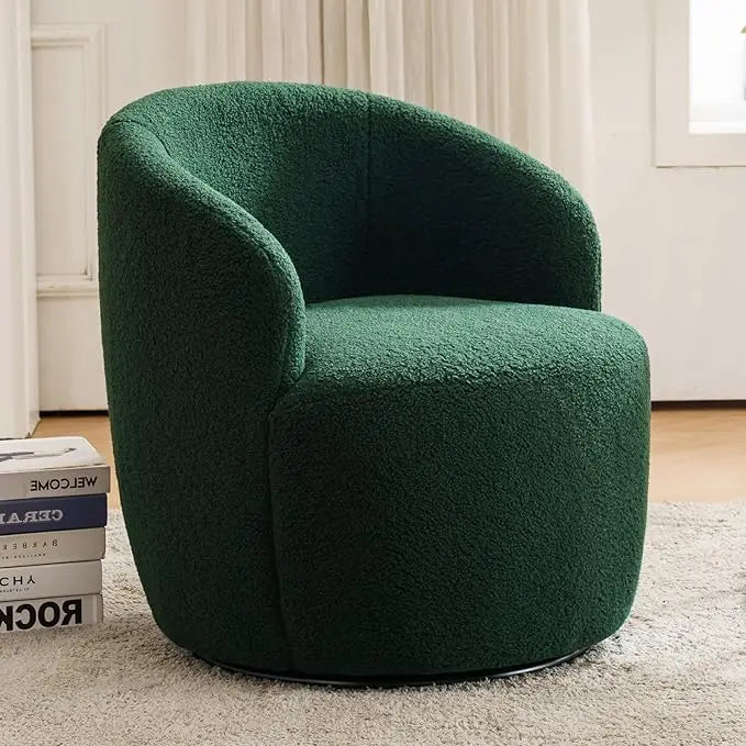 Swivel Barrel Chair, 360° Small Single Sofa Armchair Comfy