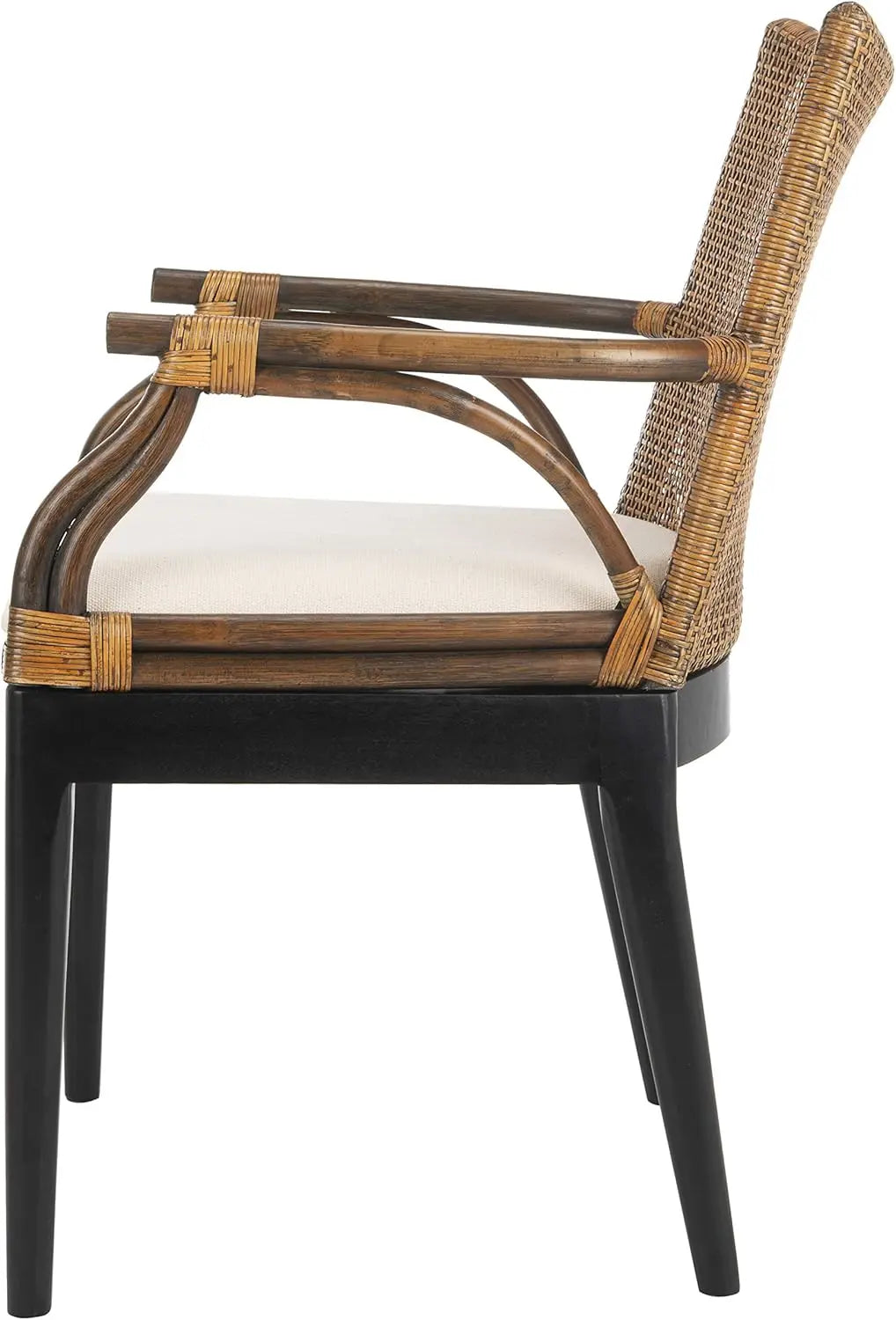 Rattan Tropical Woven Arm Chair, Brown/Black