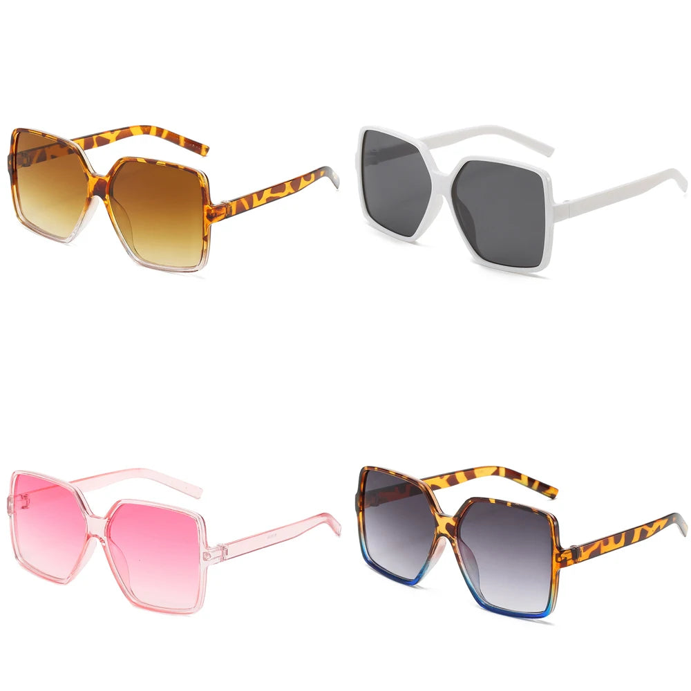 New Vintage Sunglasses Women/ Square Big Frame Sun Glasses Female Brand Designer Retro Shades Fashion