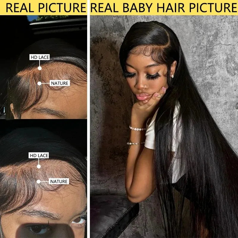 40 46Inch Body Wave Wigs Human Hair 13x6 13x4 HD Lace Frontal 100% Human Hair Wig For Black Women 250 Density Lace Closure Wigs