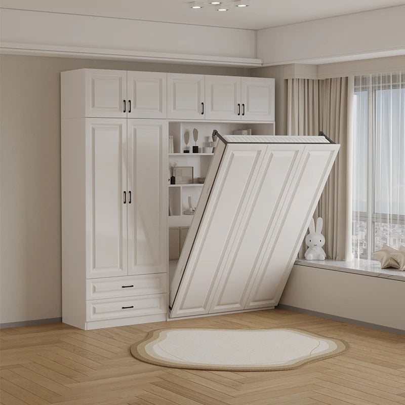 Full Murphy Bed With Closet Organizer With Drawers Full Size Bed Space-Saving