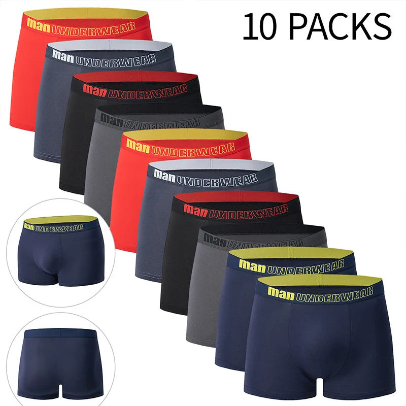 5 /10 Pack Men's Black Gold Printed Boxer Underwear Comfortable And Versatile Plus Size Sexy Young Men's Leisure Sports