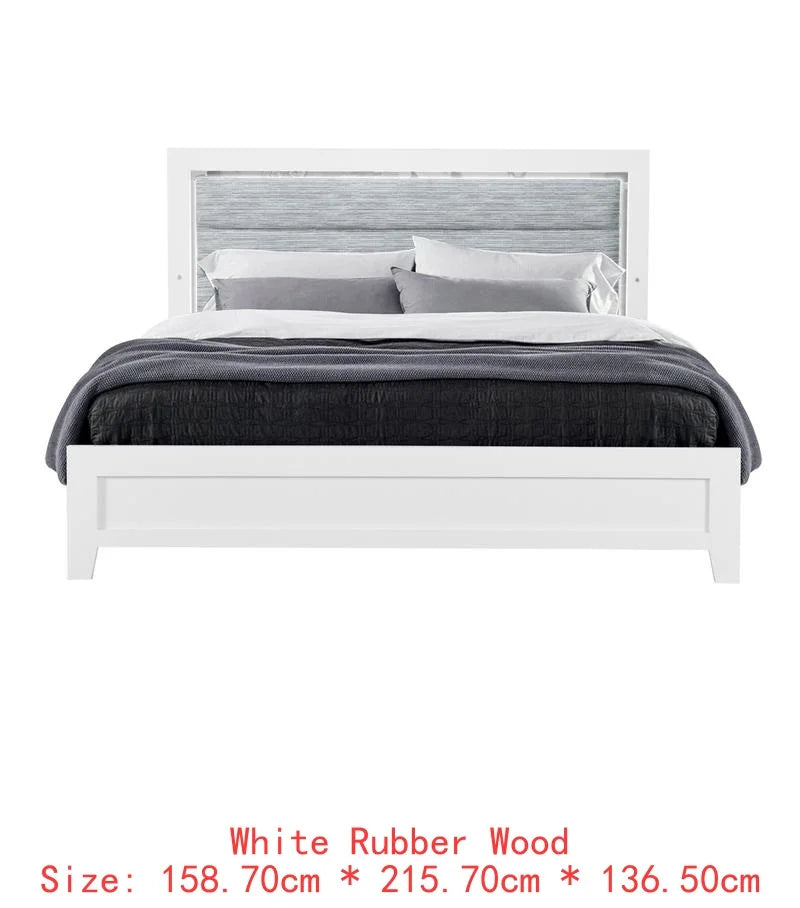 5PC White Full Bedroom Set with LED Lighting