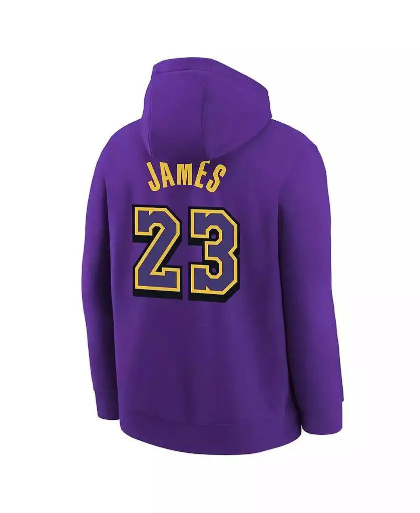 Nike | Big Boys and Girls LeBron James Purple Los Angeles Lakers 2024/25 City Edition Name/ Number Pullover Hoodie