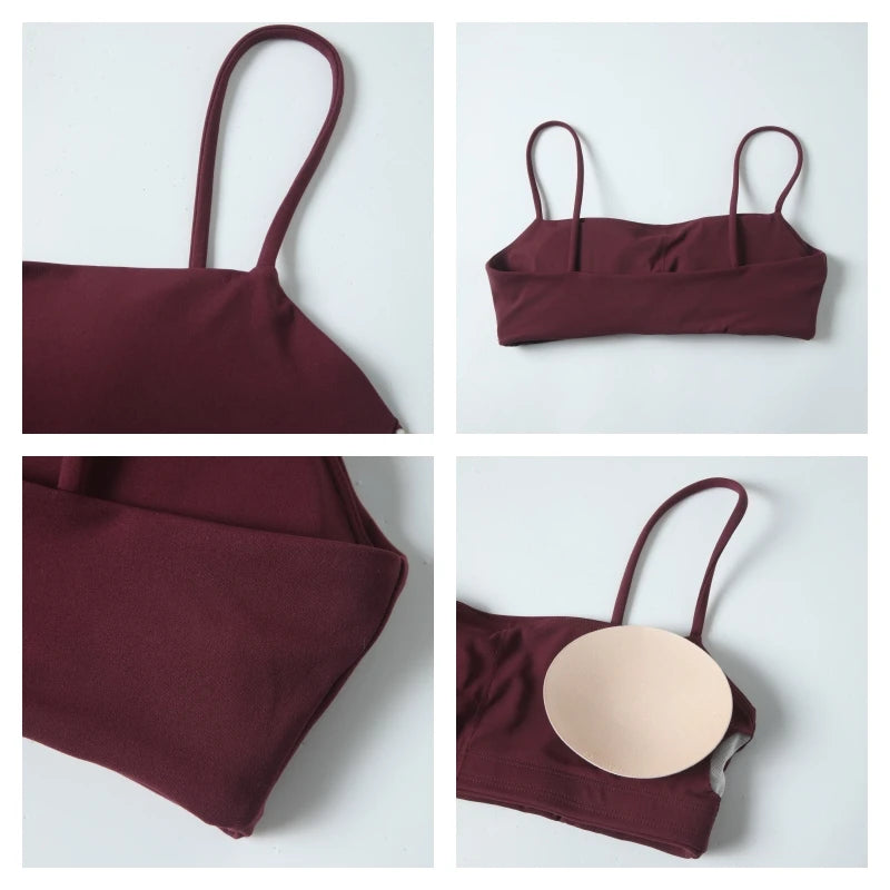 Summer Sling Yoga Bra Women Gym Workout Push Up Brassiere Female Outdoors Sports Underwear Women Fitness Shockproof Crop Top