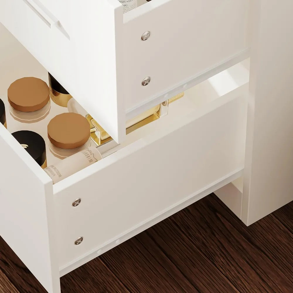 65-inch Vanity Desk with Luminated Mirror and 8-Drawer Storage Makeup Table