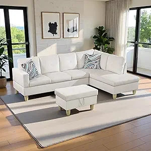 103.5" Oversized Sectional Couch, L Shaped Couch with Storage Ottoman, Modern Modular Sofa with Deep Seat