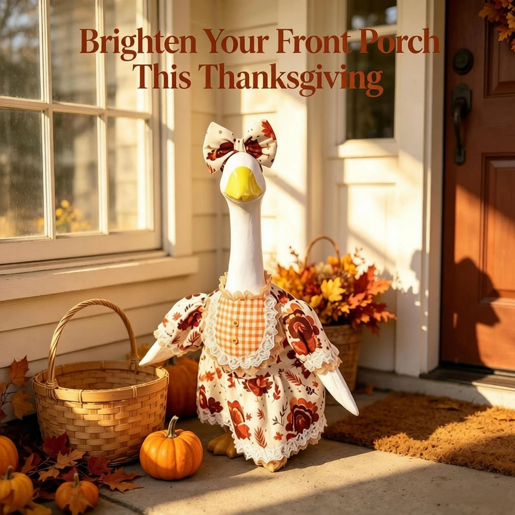 Porch Goose Outfit Outfit Maple Leaf Goose Dress With Goose Thanksgiving Outfit Maple Leaf Print Professional