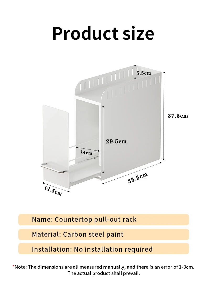 Kitchen Spice Organizer Kitchen Pull Out Seasoning Drawer Rack Countertop Dustproof Cup Storage Rack Multipurpose Spice Cabinet