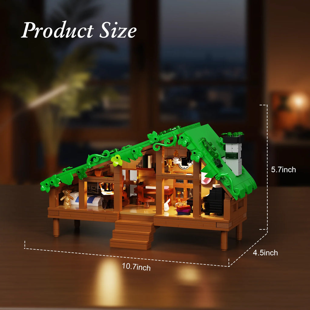 Folk Cabin Forest House Building Blocks Set/ Home Decor/ Desktop Ornament Display Model /Creative Room Decoration /Gifts Teens/ Adult
