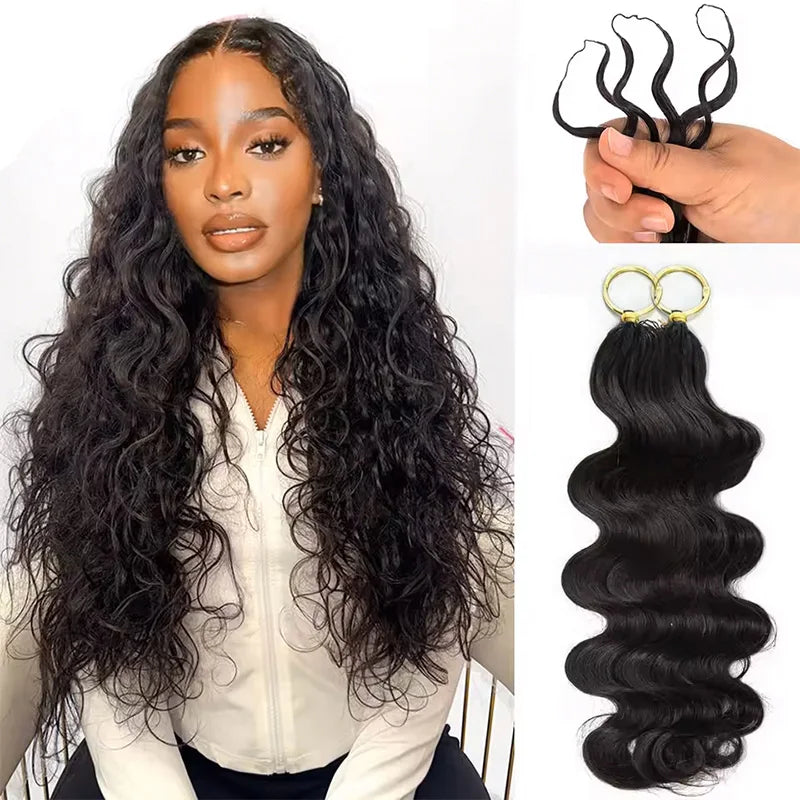 12A 30 Inch Crochet Human Hair Body Wave Knotless Pre-Separated Crochet Virgin Feather Hair Extensions Human Hair For Women