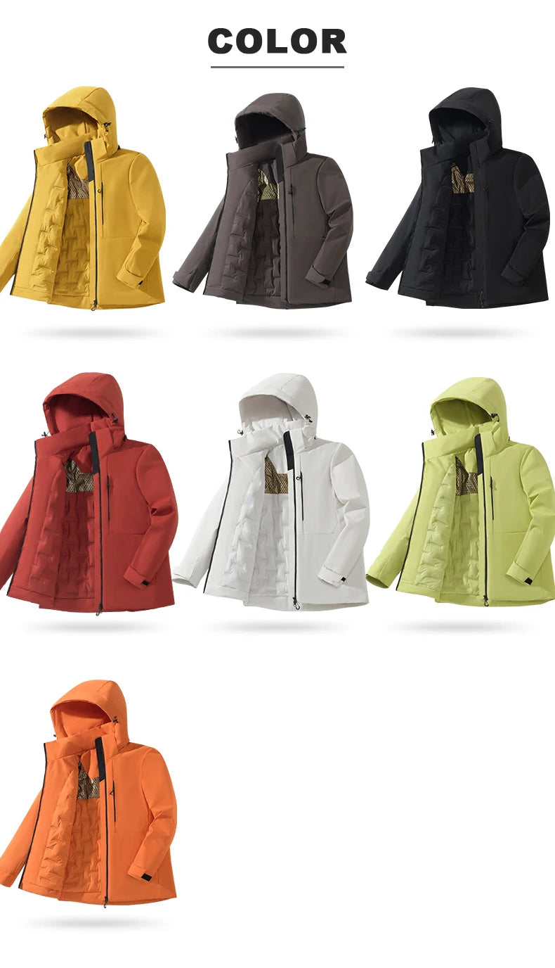 JNLN Unisex Waterproof Fleece Jackets /Winter Windproof Thermal Windbreaker Men and Women Hiking, Camping, Skiing, Climbing Raincoat