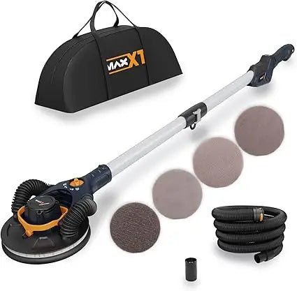 4mm Random Orbital Drywall Sander, Brushless 350W 3.5A, Foldable Electric Wall Sander with Dual Mode Suction System