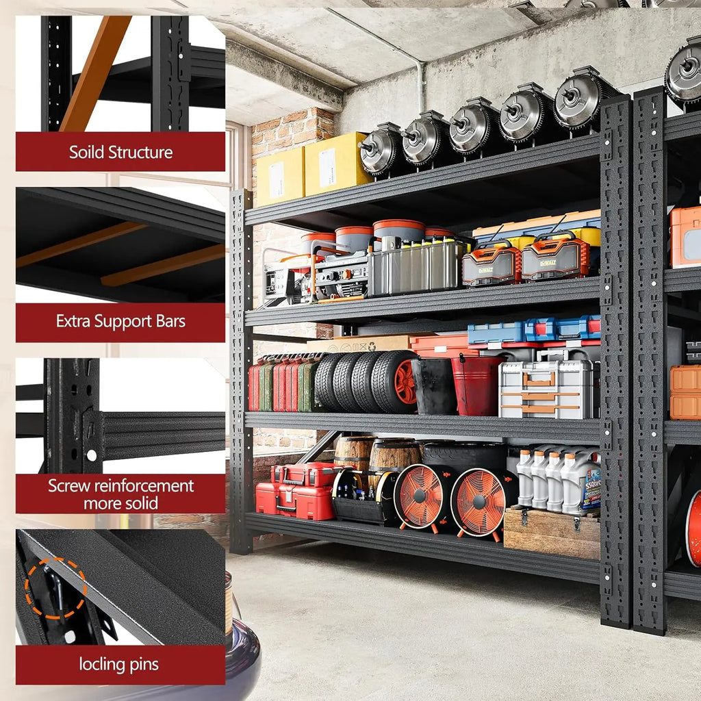 3000LBS Storage Shelves ,48" W Garage Shelving Heavy/ Duty Metal Adjustable Garage Shelves, Shelving Units Industrial Shelving