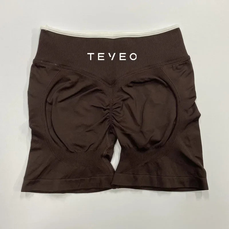 TEVEO – Short Yoga for Women, Pants with Elastic, Fitness, Cycling, Body Building, Leggings for Yoga