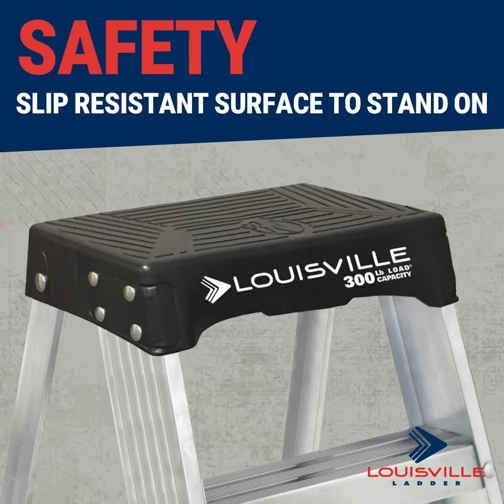 2-Foot Industrial Aluminum Step Stool, 300-Pound Load Capacity, Type IA, AS3002