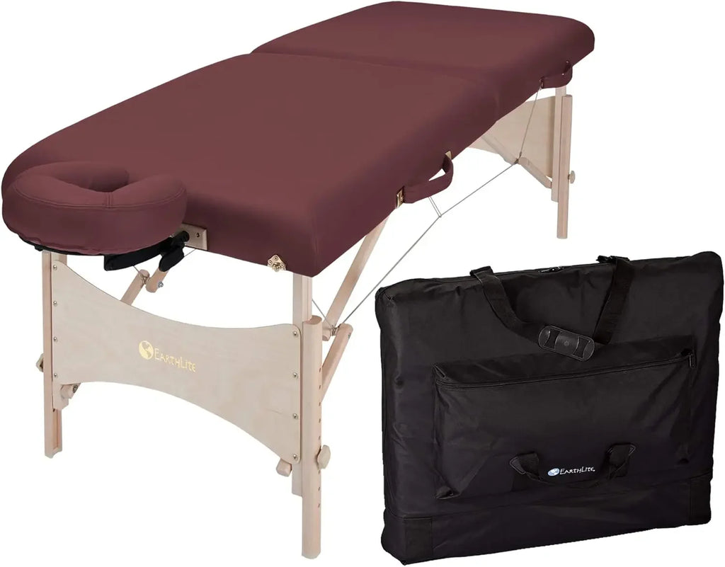 EARTHLITE Portable Massage Table HARMONY DX – Foldable Physiotherapy/Treatment/Stretching Table, Eco-Friendly Design, Hard Maple