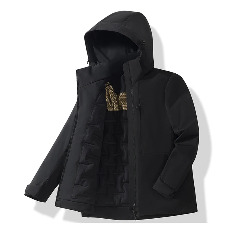 JNLN Unisex Waterproof Fleece Jackets /Winter Windproof Thermal Windbreaker Men and Women Hiking, Camping, Skiing, Climbing Raincoat