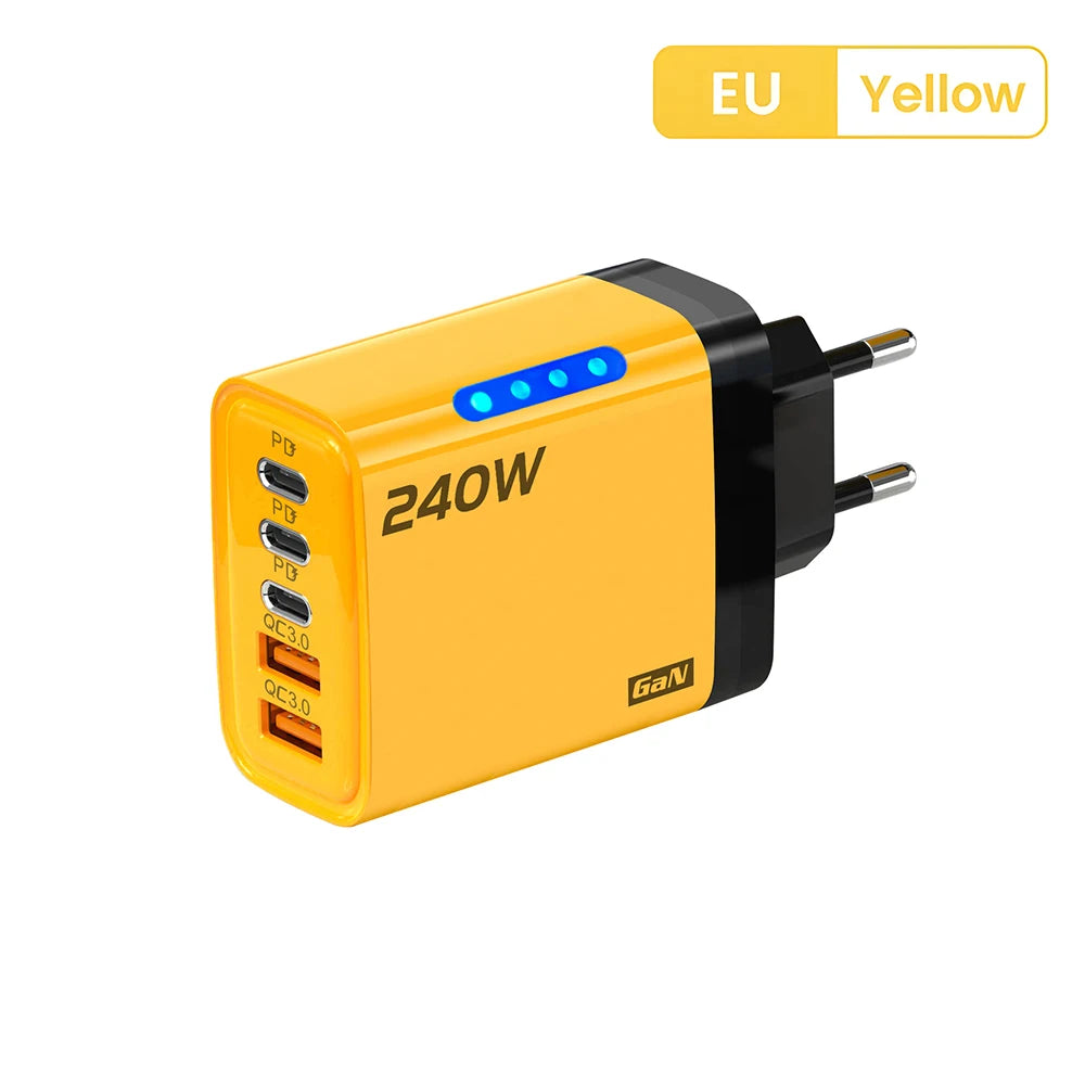 5 Ports/ USB/ C/ PD Charger/ Quick Charge 3.0 Type C/ USB Phone Chargers/ Fast Charging Adapter For iPhone 16 15/ Samsung