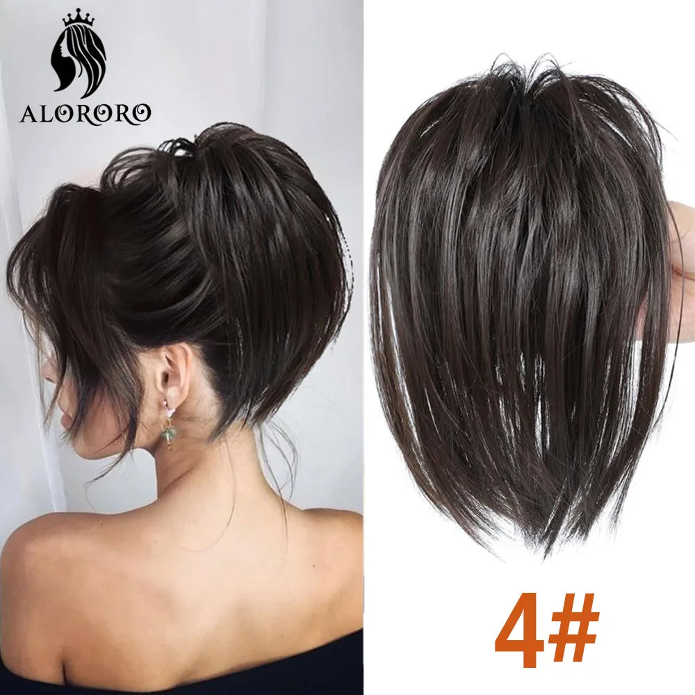 Synthetic Claw Clip Hair Bun Straight Chignon Bun Ponytail Hair Extensions Tousled Updo Hair Buns Claw Clip Ponytail Hairpice