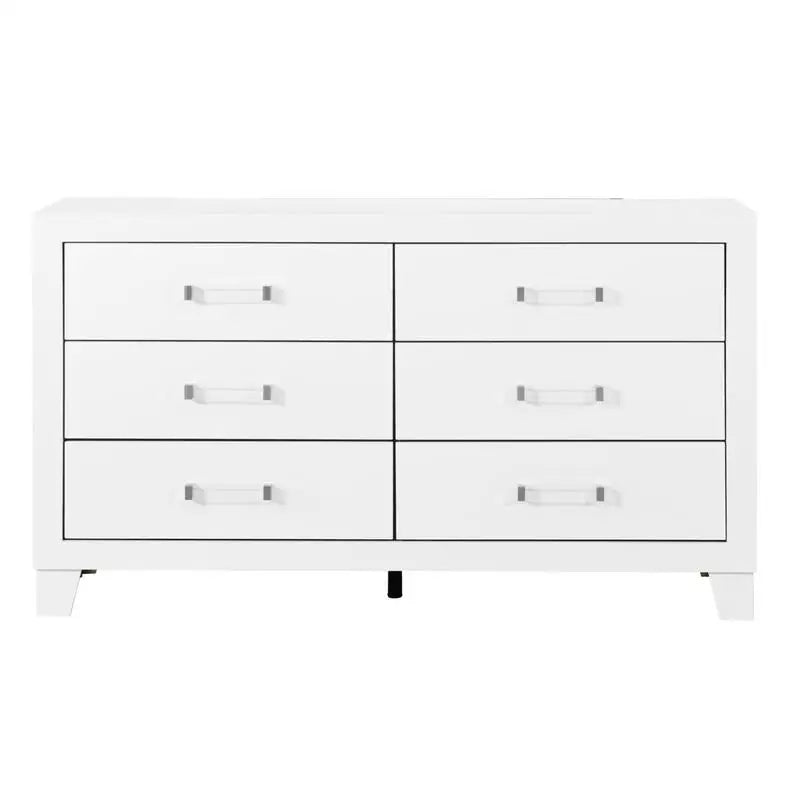 5PC White Full Bedroom Set with LED Lighting