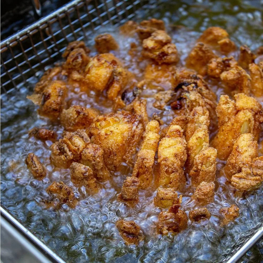 700-725 2.5-gal Stainless Bayou Fryer/Freestanding or Table Top: Includes Stainless Mesh Basket, Fry Thermometer, Drain Valve