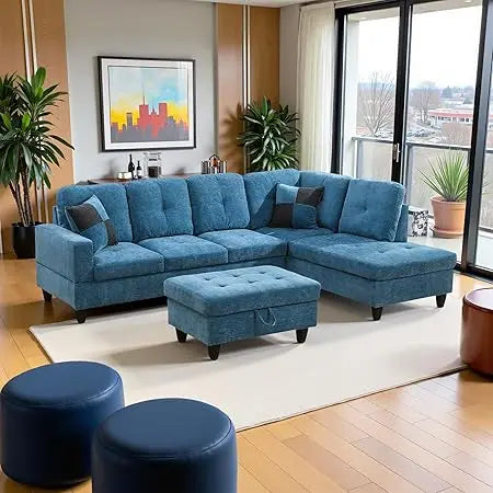 103.5" Oversized Sectional Couch, L Shaped Couch with Storage Ottoman, Modern Modular Sofa with Deep Seat