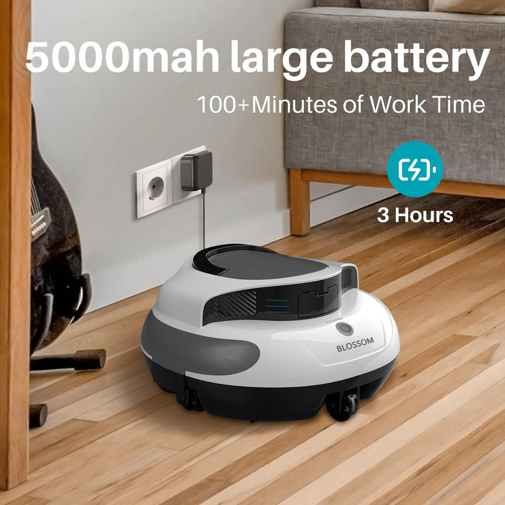 Cordless Pool Cleaner with 5000mah Up to 120 Mins Run Time/ Two Adjustable Path Planning Method/ Ideal Robotic Pool Vacuum Cleaner