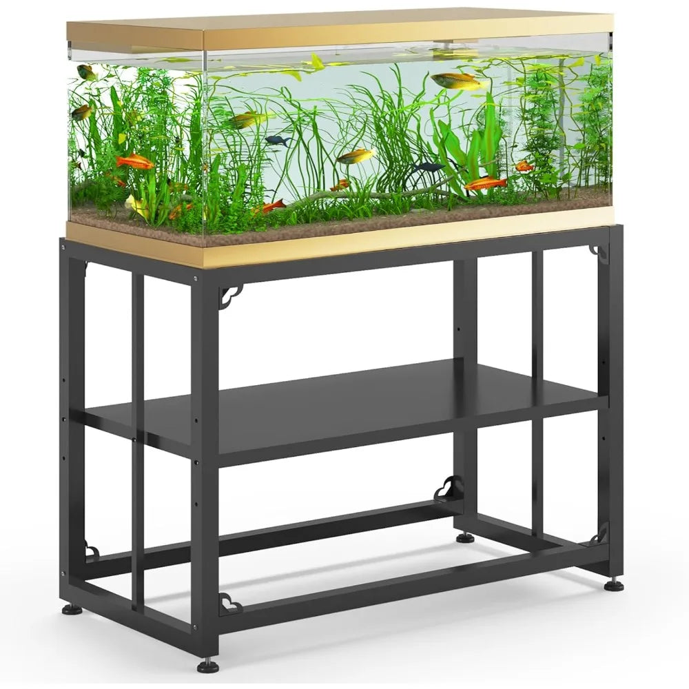 Fish Tank Stand 40 Gallon, Metal Aquarium Stand 36.5" L x 18.5" W*29.5”H, Double-Layer Storage Design, Suitable for Any Room