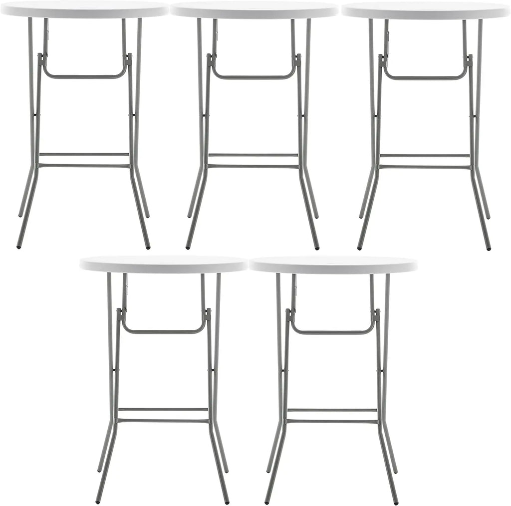 White Granite Plastic Folding Bar Height Table for Commercial, Banquet, Card, and Dining Use