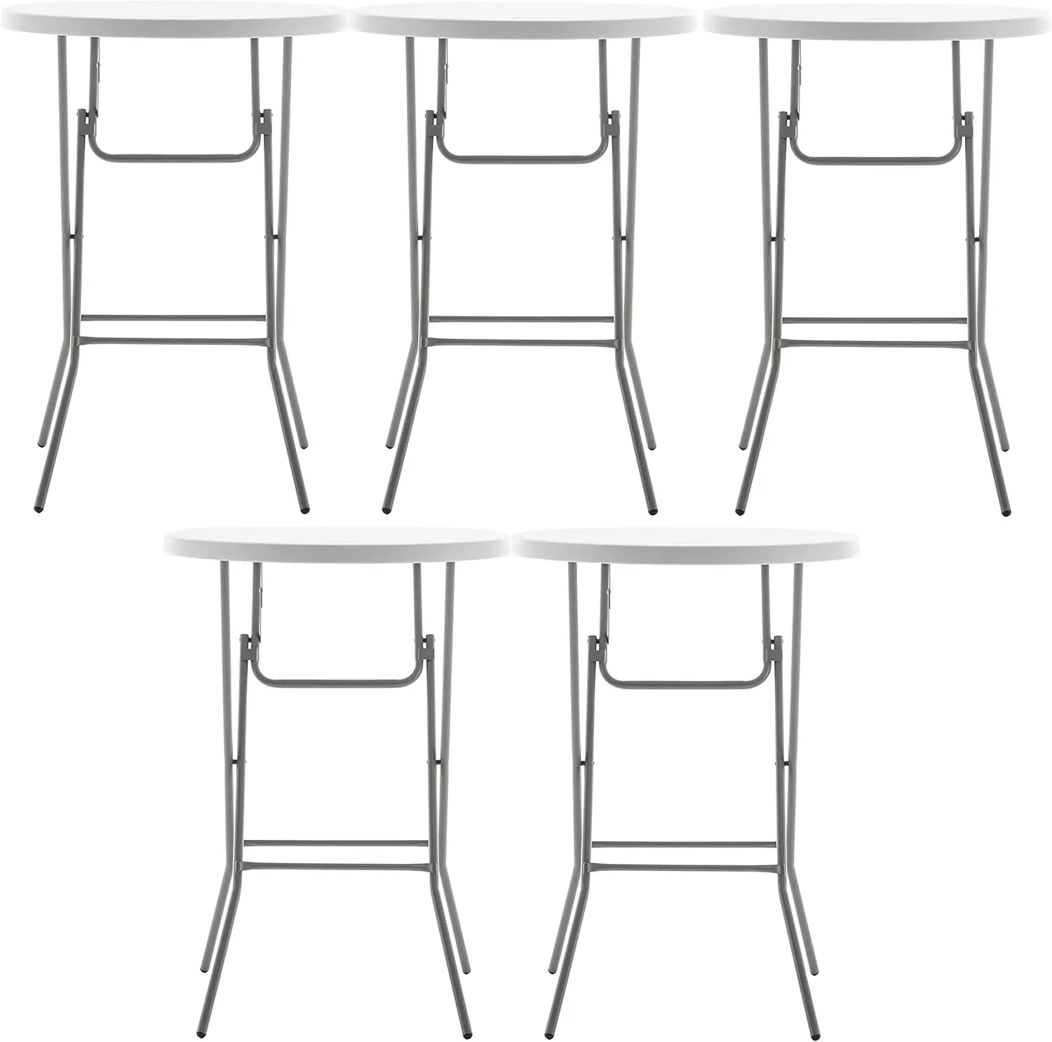 White Granite Plastic Folding Bar Height Table for Commercial, Banquet, Card, and Dining Use