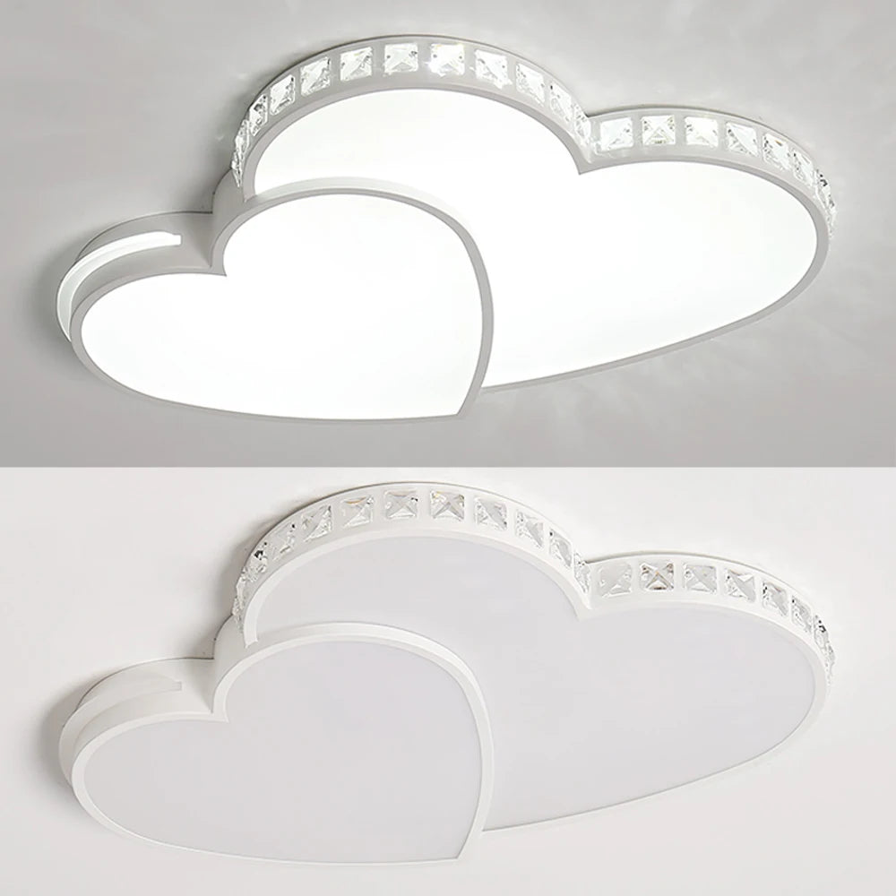 Modern Heart Shaped Ceiling Lights/ Crystal LED Flush Mount Lamp/ Children's Room/ Living Room/ Bedroom Lamp Fixture