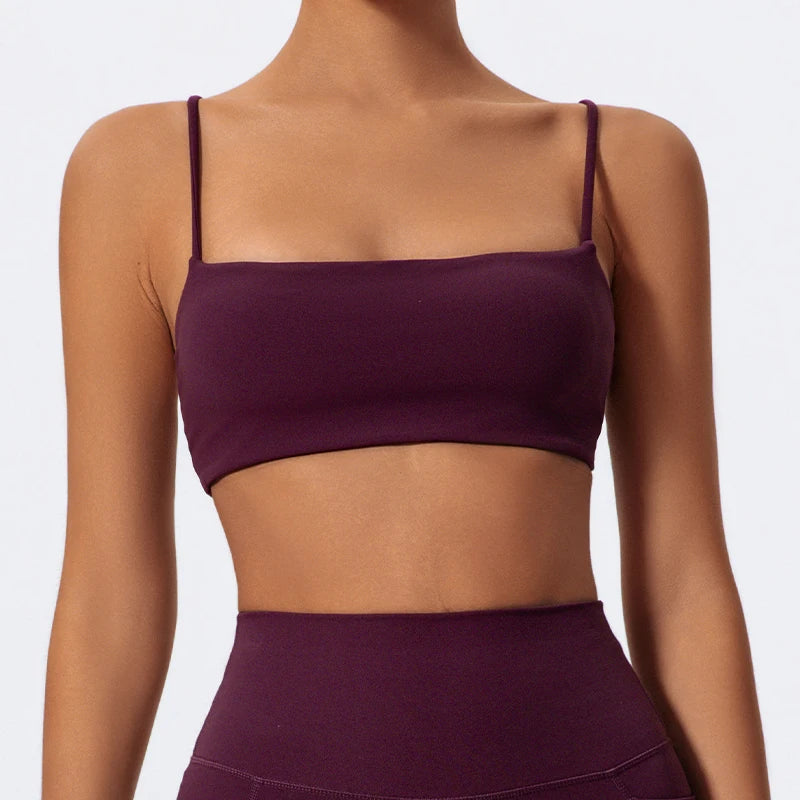 Summer Sling Yoga Bra Women Gym Workout Push Up Brassiere Female Outdoors Sports Underwear Women Fitness Shockproof Crop Top