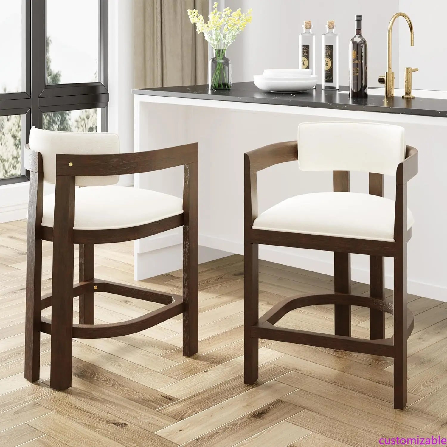 Ryland Modern 26 Counter Height Bar Stools Set of 2
