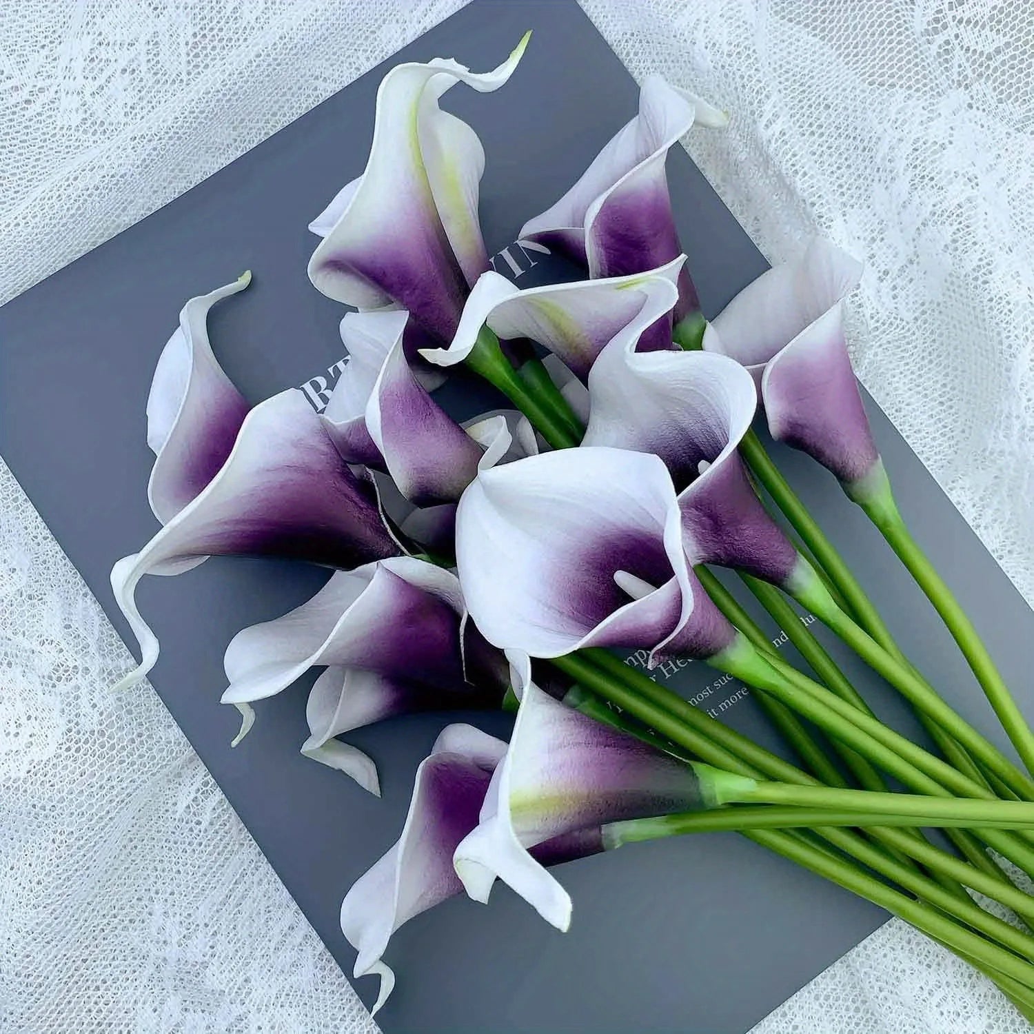 10/20PCS Artificial Flowers/ Calla Lily Bouquet for Bridal, Mother Day , Wedding Party, Home, Living Room /Table Decoration