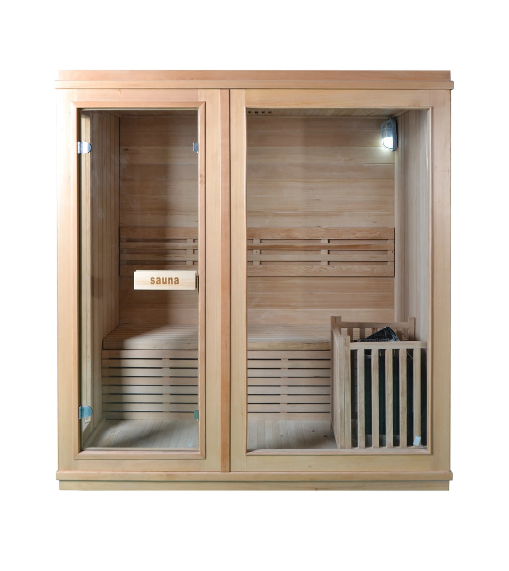 Traditional Sauna Room With Strip Light