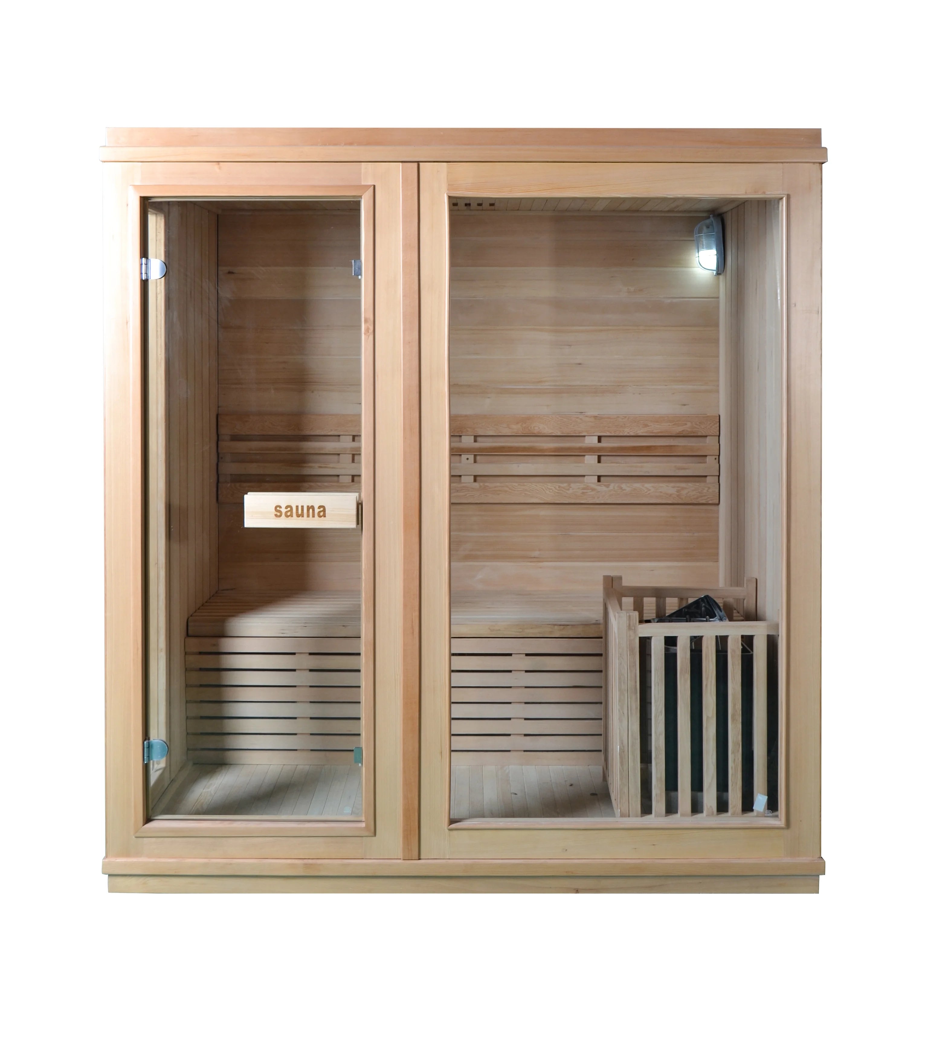 Traditional Sauna Room With Strip Light