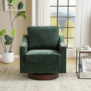 VINGL Mid-Century Modern Swivel Accent Chair, 360° Upholstered Armchair, Home Sofa with Track Arms for Living Room, Bedroom