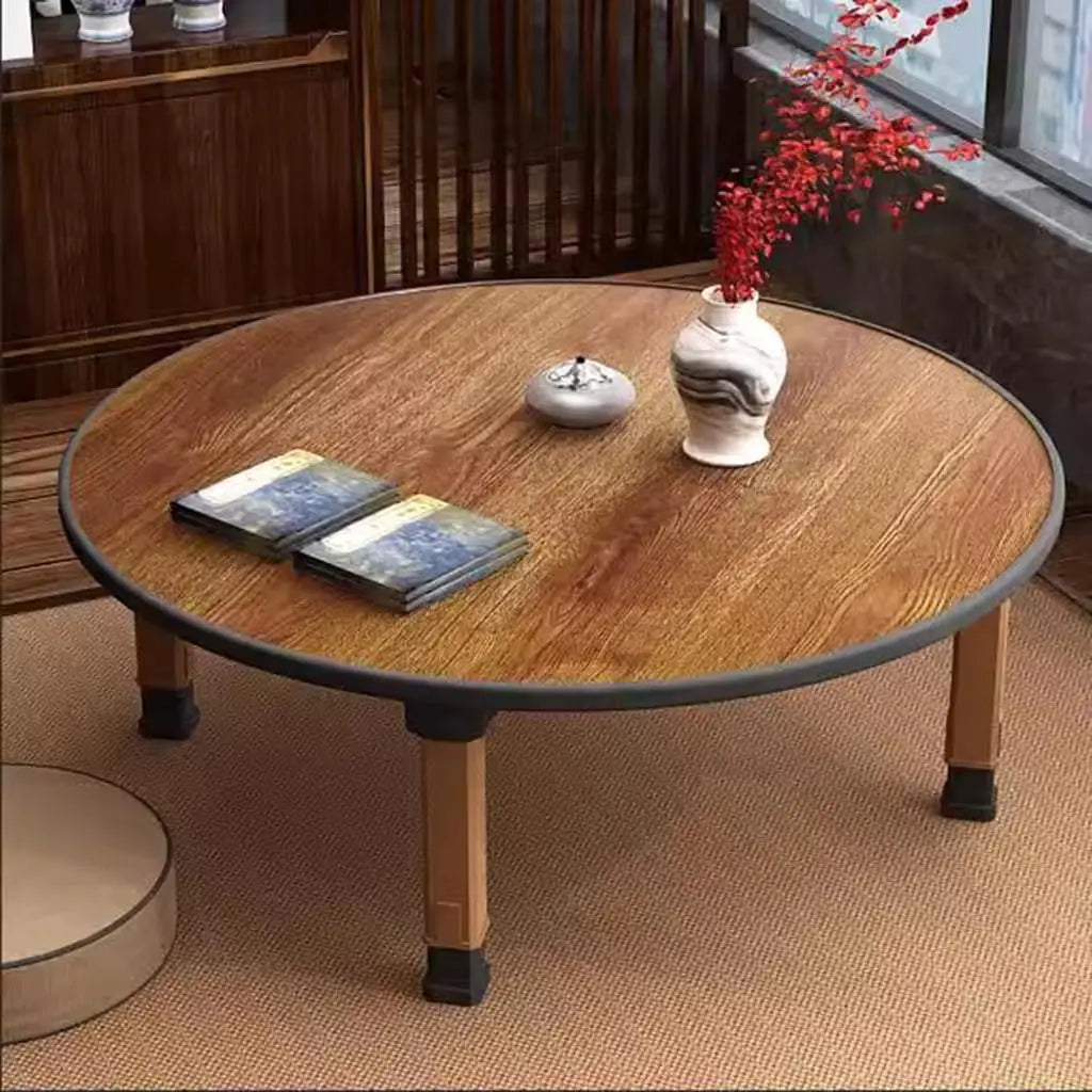 Folding Round Japanese-Style Tea/ Coffee Low Table, Foldable Dining Table, Study Table, Small Desk