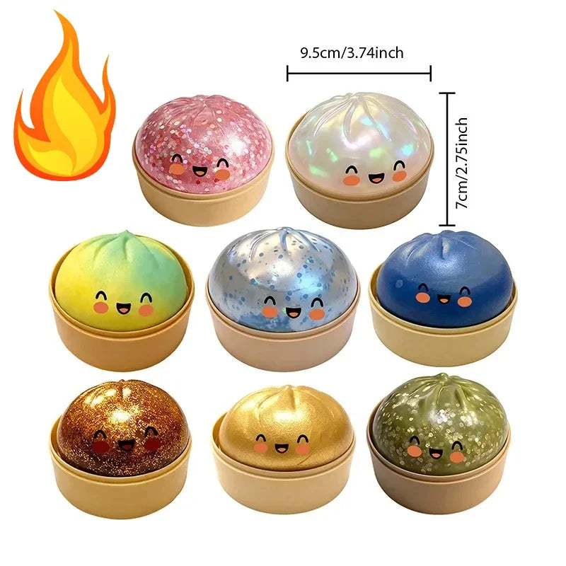 Simulation Flash Dumpling Pressure Ball /Slow Rebound/ Soft Pinch Decompression/ Office/ Home Decorations Children/ Adults Birthday Gifts