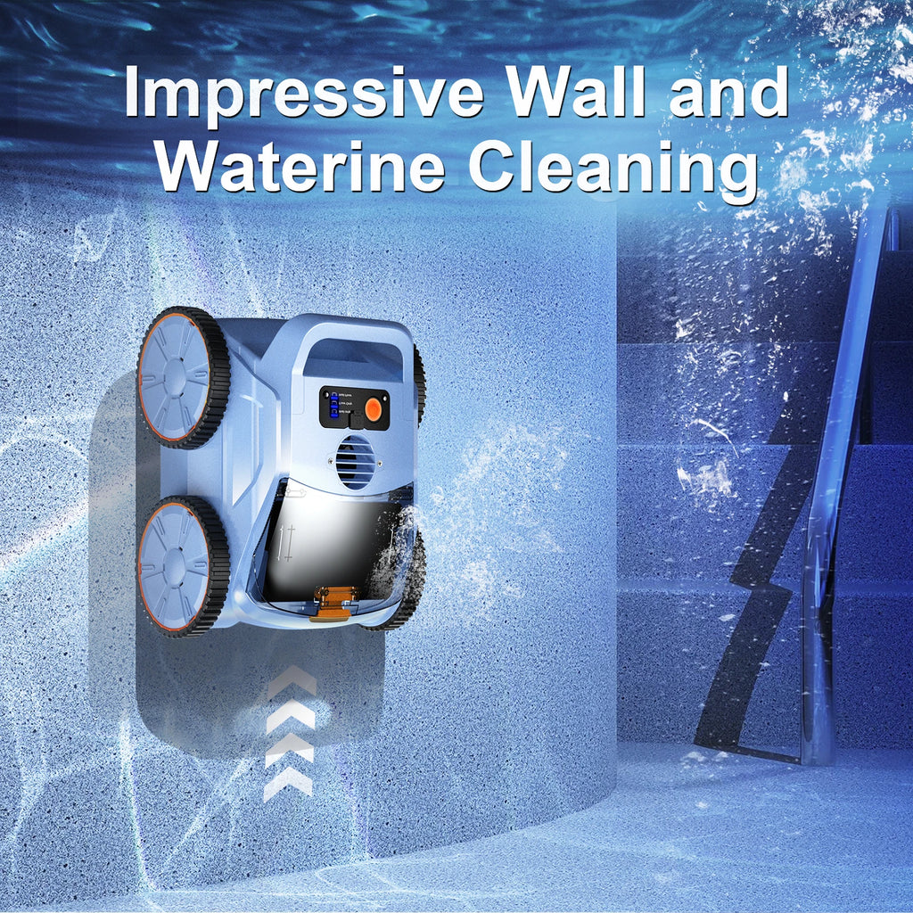Pool Vacuum Up to 180 Mins Run Time, Robotic Pool Cleaner Above Ground for Inground Pools up to 2000 Sq. ft