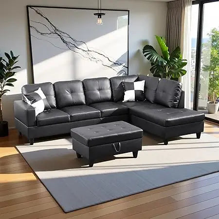 103.5" Oversized Sectional Couch, L Shaped Couch with Storage Ottoman, Modern Modular Sofa with Deep Seat