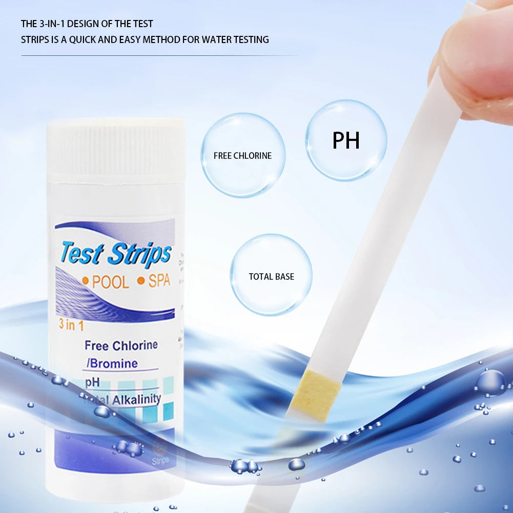50/100PCS 3/5/6/7 in 1 Water Quality Test Paper/ Swimming Pool PH Test Strips/ Multipurpose Aquarium Test Strips for Fish Tank