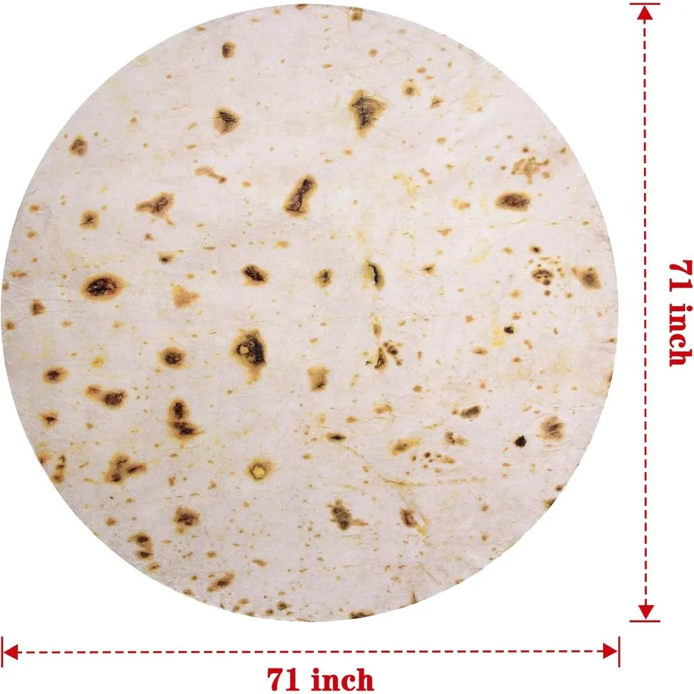 Mermaker 71" Tortilla Burrito Blanket – Soft Flannel Taco Throw for Adults Kids, Funny Food Gift for Women, Men, Teens,