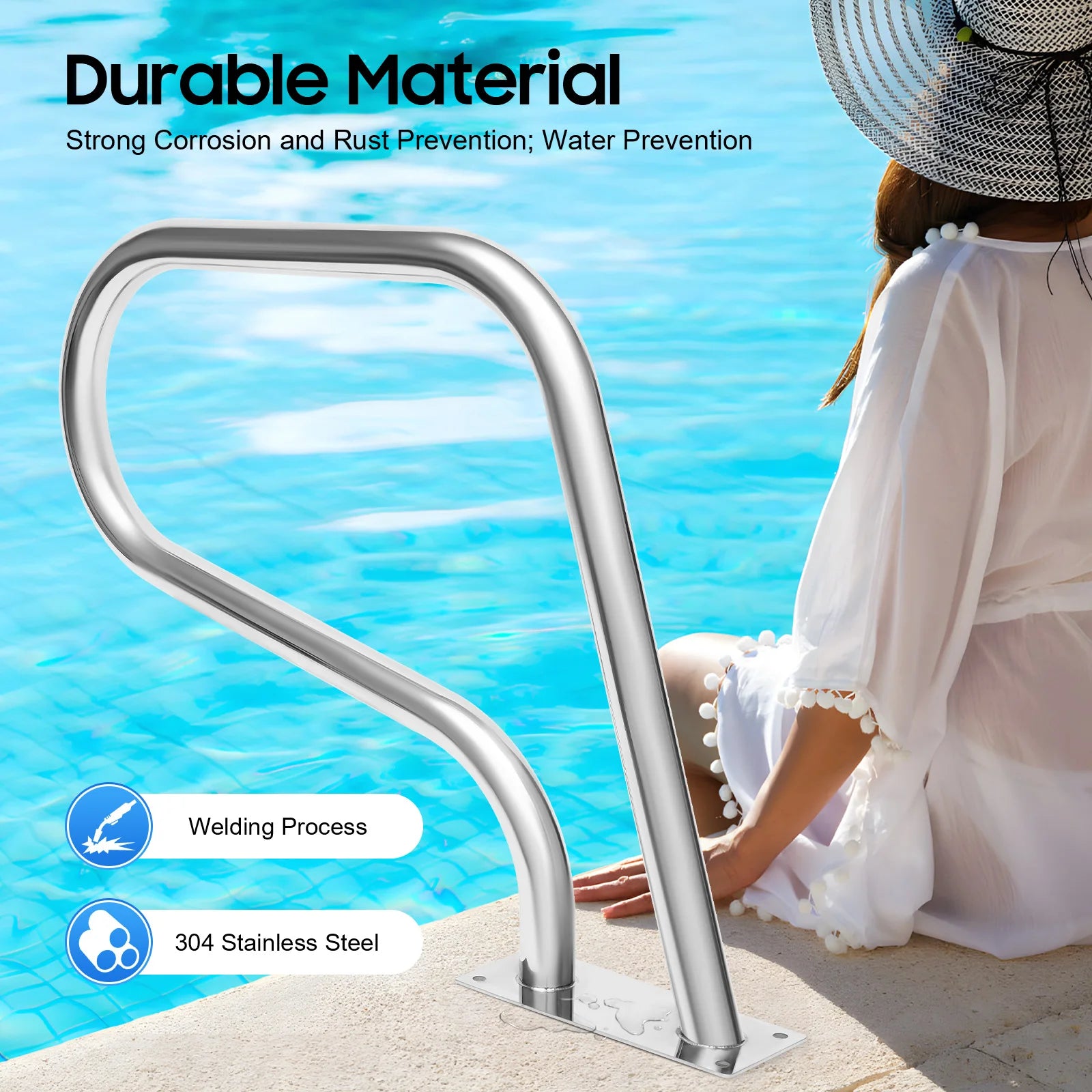 Stainless Steel Pool Railing Pool Rail 304 Grade Anti-Corrosion Safety Handrail for Swimming Pools