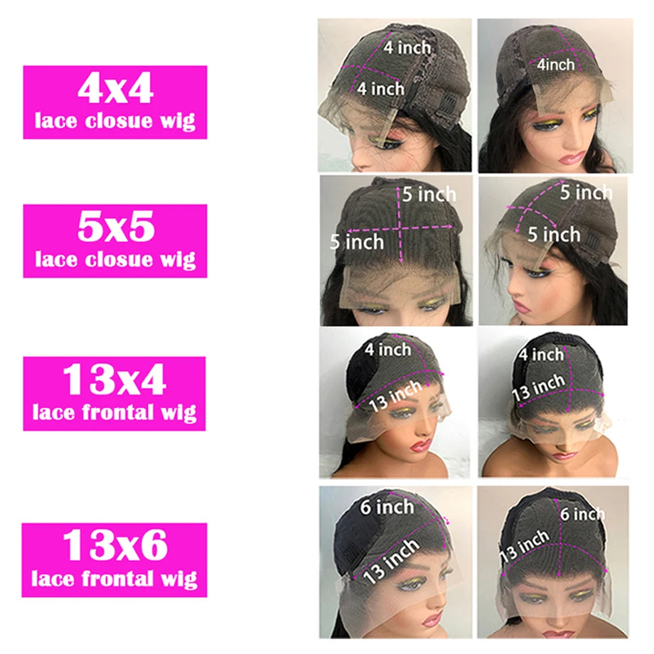 Chocolate Brown Curly Lace Front Human Hair Wigs 13X6 5X5 Lace Frontal Wig Brazilian Deep Wave Colored Bleached Wigs For Women