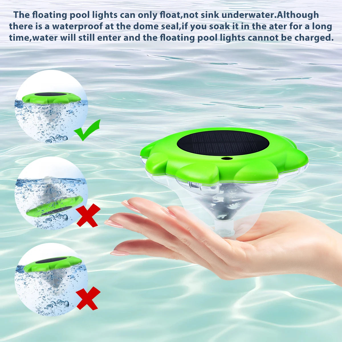 Solar Pool lights IP68 Waterproof Solar-Powered Floating Pools Light for Bathtubs, Ponds, Pool Parties,Water Decorations