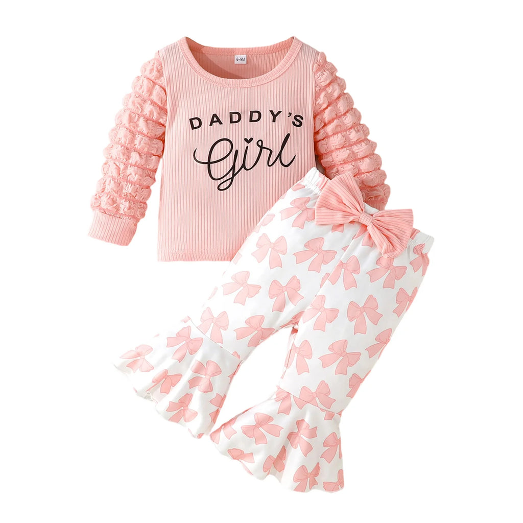 Cute Baby Girl Autumn Clothes Floral Print Ruffle Sleeve Top Elastic Waistband Leggings 2 Piece Outfit Set for Toddler