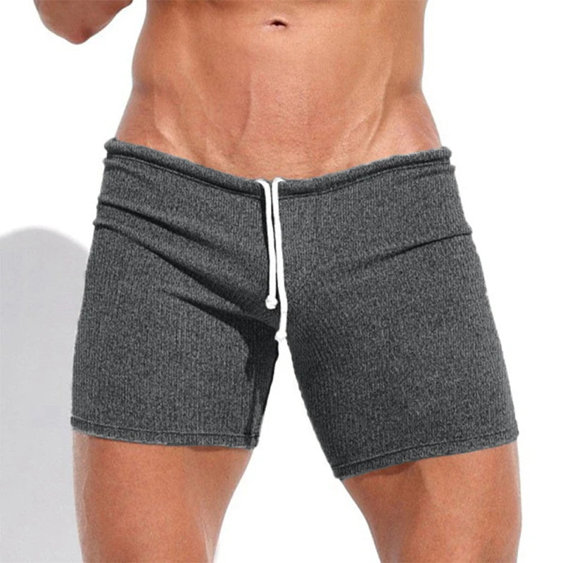 Men's Summer Solid Shorts/ Breathable High Elasticity Drawstring Pants/ Loose and Versatile Basic Style Fitness Running Shorts/ Beach Surfing Vacation Casual Swimsuit