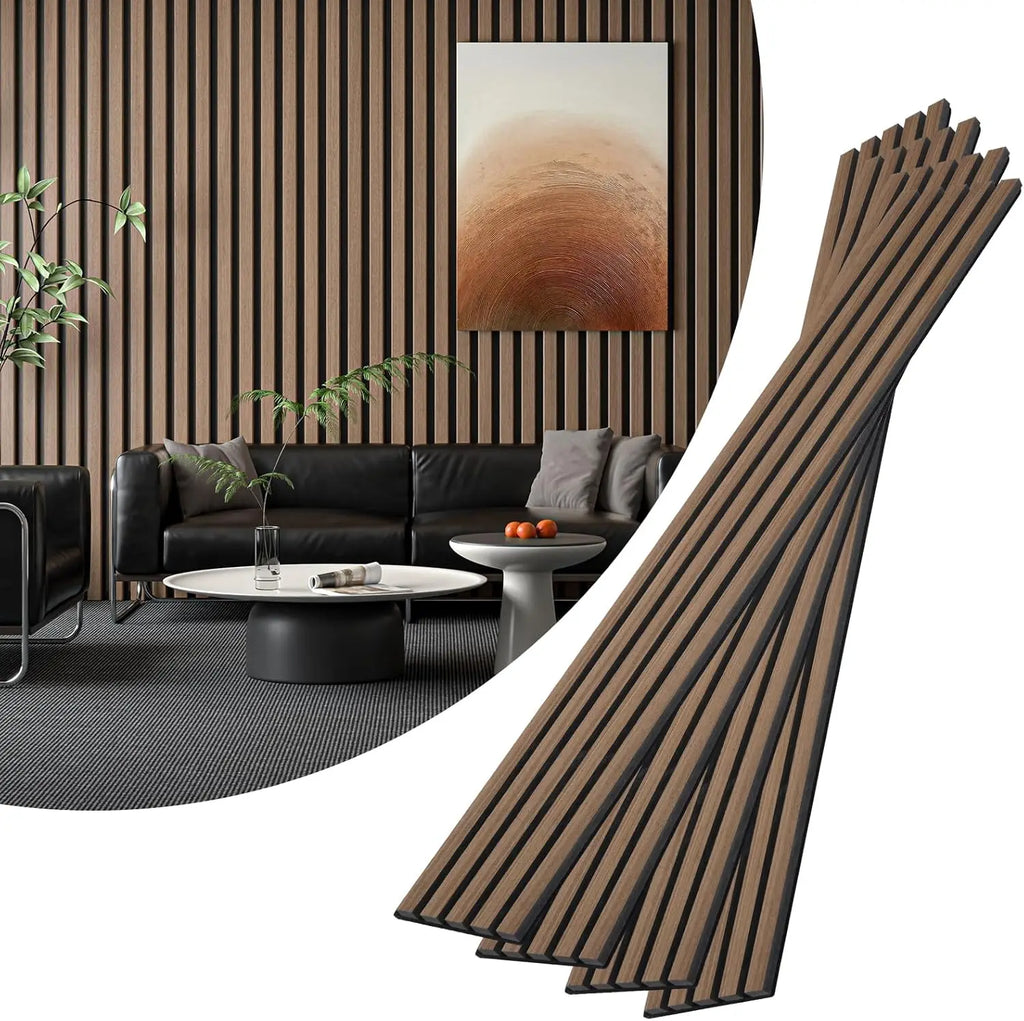 4-Piece Wood Slat Acoustic Panels for Stylish Decor - 94.5" x 7.87" Wood Wall Panels, 3D Wood Slat Wall Panel